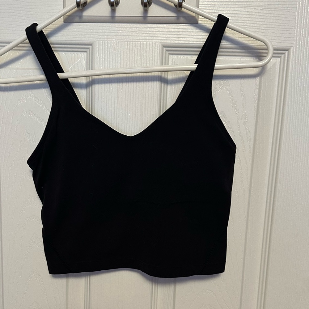 lululemon athletica Black V-Neck Cropped Tank